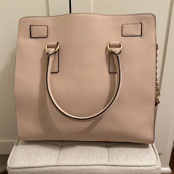 EUC Michael Kors Hamilton PINK Tote Bag with Gold Accents - Picture 6 of 10